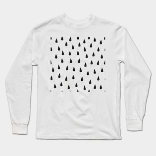 Scandinavian design black and white rain drops Long Sleeve T-Shirt